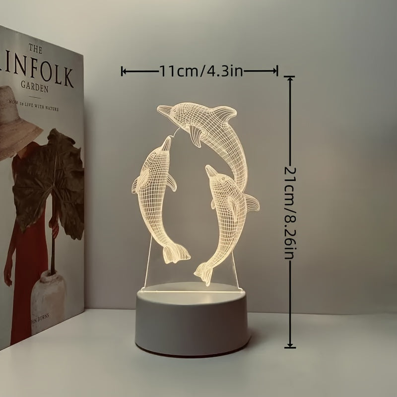 GeoDolphin - Trendy 3D Illusion Bordlampe Skanto