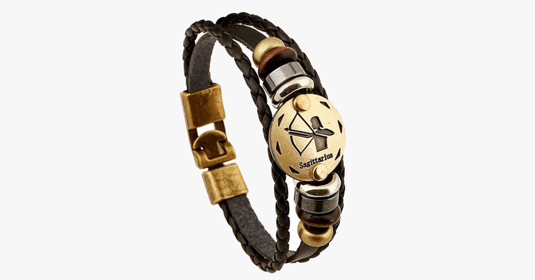 Skanto | Zodiac Armbånd - Gallstone Lær Armbånd - Tilgjengelig for alle stjernetegn