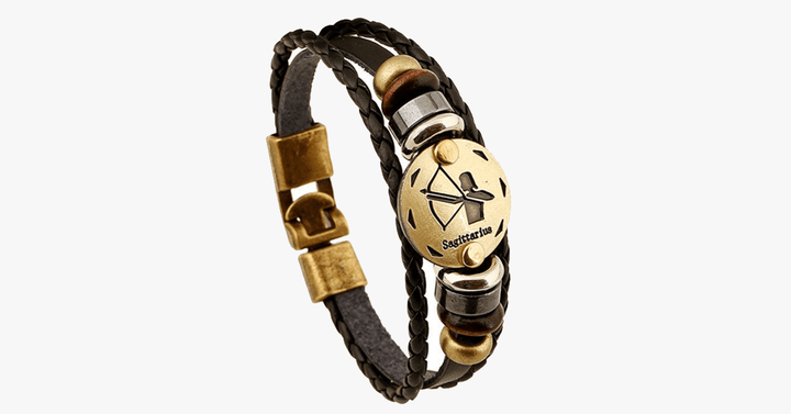 Skanto | Zodiac Armbånd - Gallstone Lær Armbånd - Tilgjengelig for alle stjernetegn