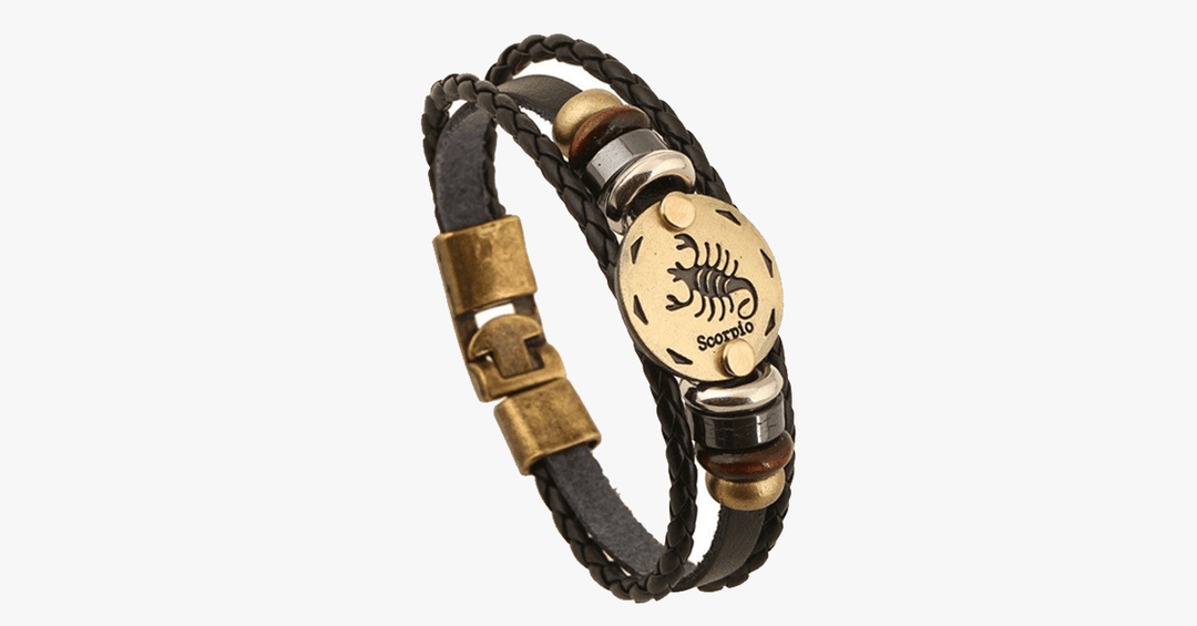 Skanto | Zodiac Armbånd - Gallstone Lær Armbånd - Tilgjengelig for alle stjernetegn