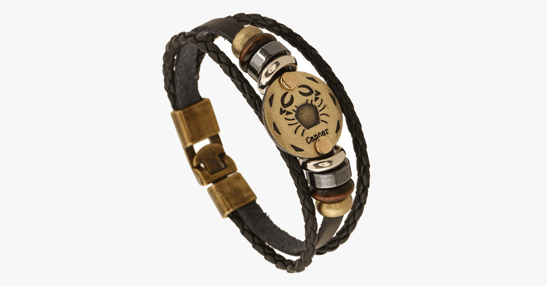 Skanto | Zodiac Armbånd - Gallstone Lær Armbånd - Tilgjengelig for alle stjernetegn