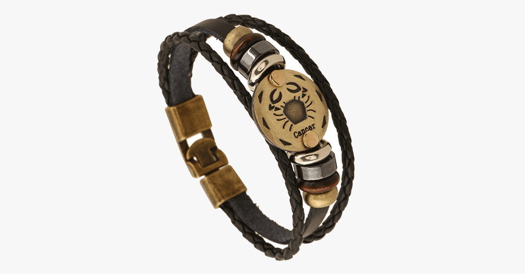 Skanto | Zodiac Armbånd - Gallstone Lær Armbånd - Tilgjengelig for alle stjernetegn