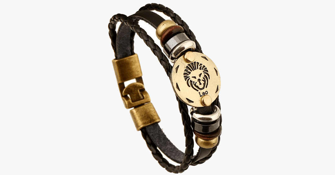 Skanto | Zodiac Armbånd - Gallstone Lær Armbånd - Tilgjengelig for alle stjernetegn