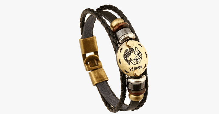 Skanto | Zodiac Armbånd - Gallstone Lær Armbånd - Tilgjengelig for alle stjernetegn