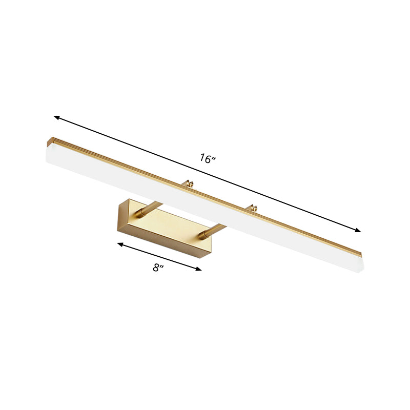 16"/19.5" W Rektangulær Vegglampe Belysning Modernistisk Stil Akryl LED Badlys i Gull, Varme/Hvit Lys | Skanto