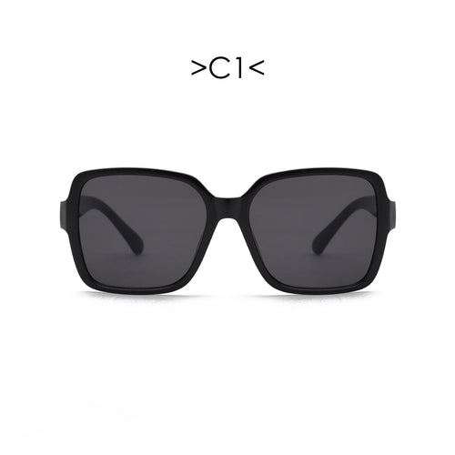 Dame oversized solbrille med geometrisk design Skanto