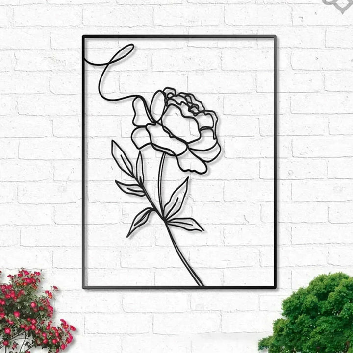 Skanto | Abstrakt Minimalistisk Rose Blomst Jern Veggdekor