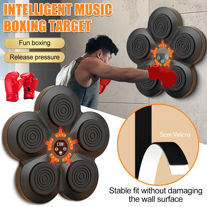 Skanto | RhythmBox Veggtrener – Smart Bluetooth Boksemaskin med Musikk & LED Reaksjon