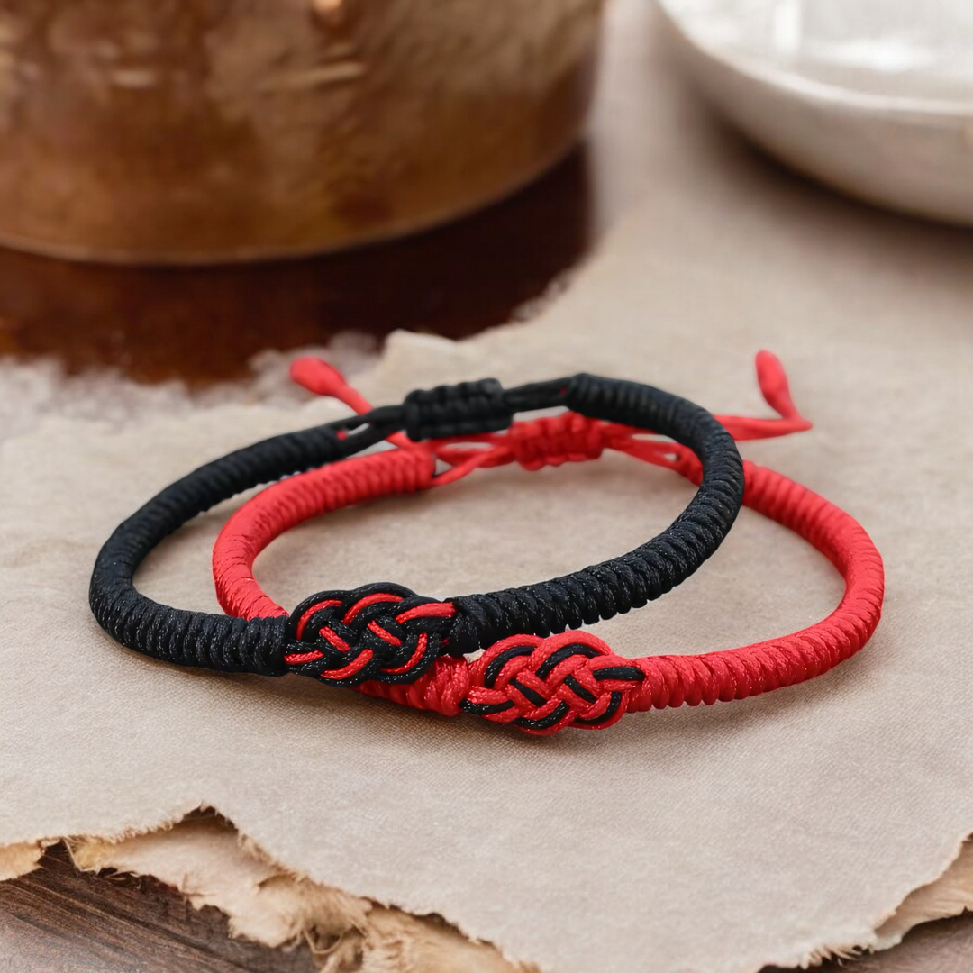 Skanto | Minimal Rød Tråd Av Skjebnen Pararmbånd