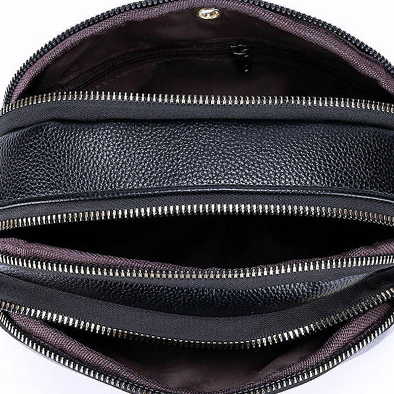 Skanto | Myk Lær Multi-Lomme Skulder Crossbody Bag