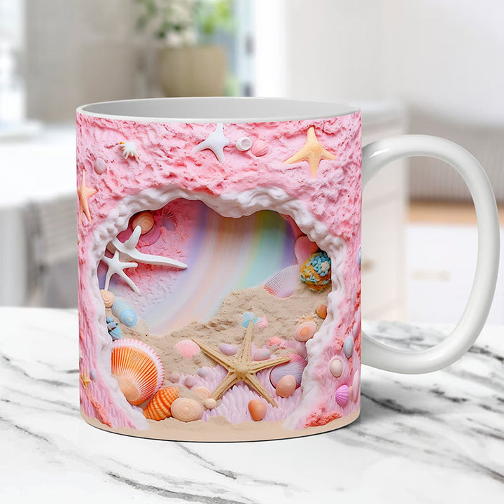3D Ocean Beach Break Through Theme Kaffeekopp | Skanto