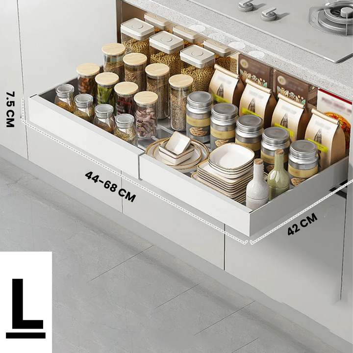 FlexiShelf Pro — Endelig perfekt organisering som gjør ditt hverdagskjøkkenliv enklere | Skanto