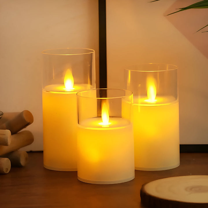 3D Flicker Flammeløs Lys Sett | Skanto