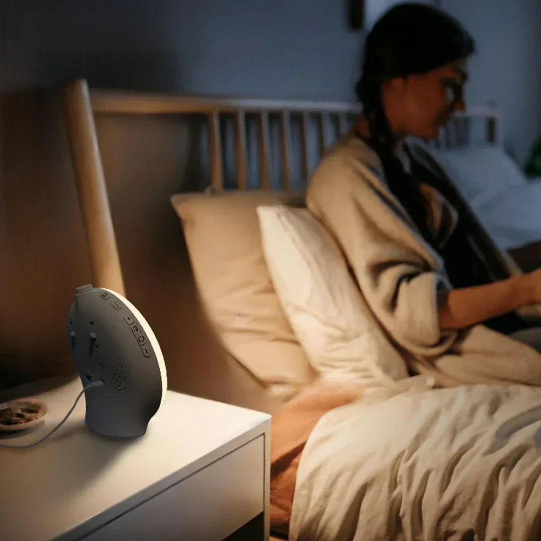 Skanto | Luksus soloppgangssimulerings vekkerklokke lampe | Beroligende lyder, stemningsbelysning & dobbel alarm for avslappende morgener