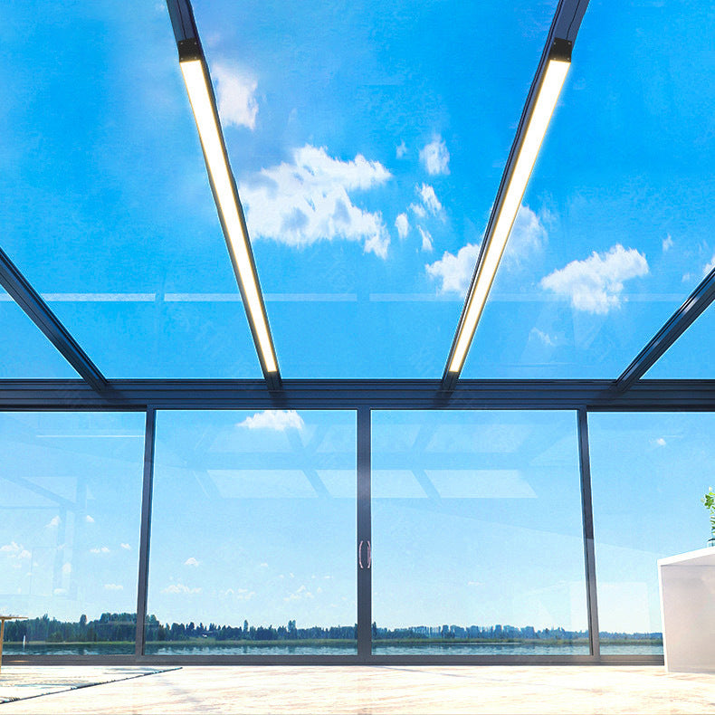 Moderne Minimalistisk Lang Rektangulær Aluminium PC LED Takmontert Lys For Utendørs Patio | Skanto