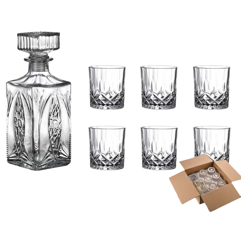 Skanto | RoyalPour - 7-delt whiskey dekanter gave sett