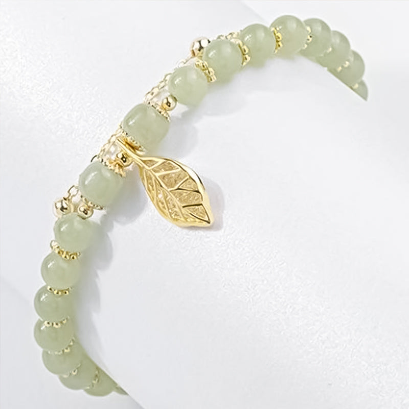 Skanto | Hetian Jade Armbånd med Blad