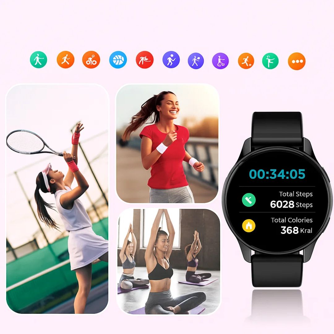 VitalSync | Smartklokke med samtale-funksjon – Helseovervåking – For aktive kvinner Skanto