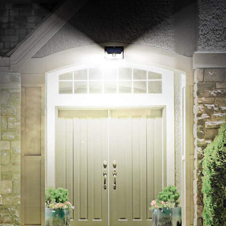 Utendørs solarpanel trapezoid kroppsensor vanntett LED patio vegglampe | Skanto