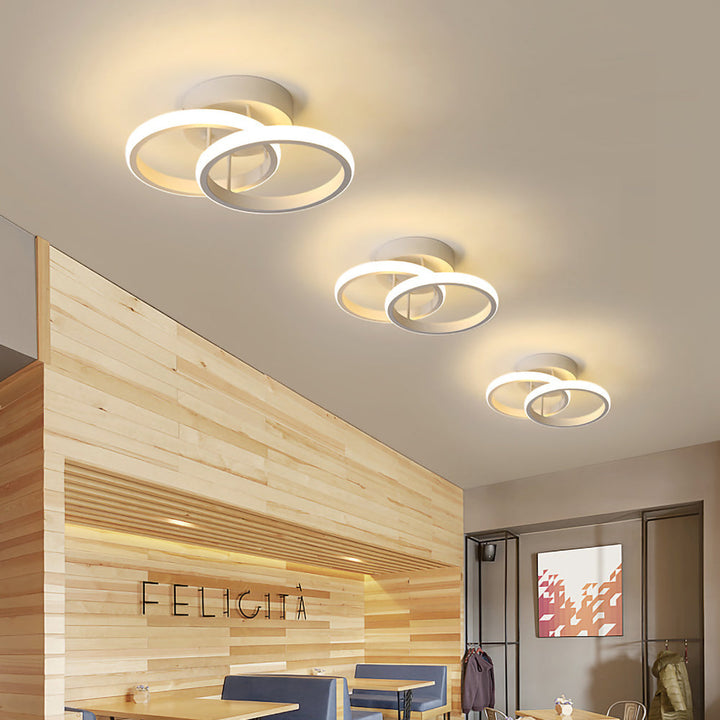 Deckenleuchte med LED-belysning, svart metallrahmen