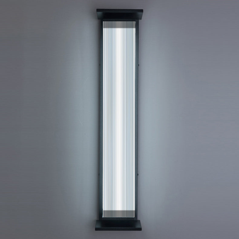 Vanntett, rektangulær LED-vegglampe i rustfritt stål og akryl til terrassen