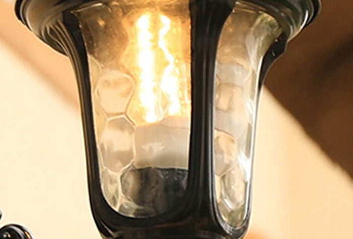 Europeisk Retro Vanntett Steinmønster Glasslampeskjerm 1-Lys Utendørs Vegglampe | Skanto