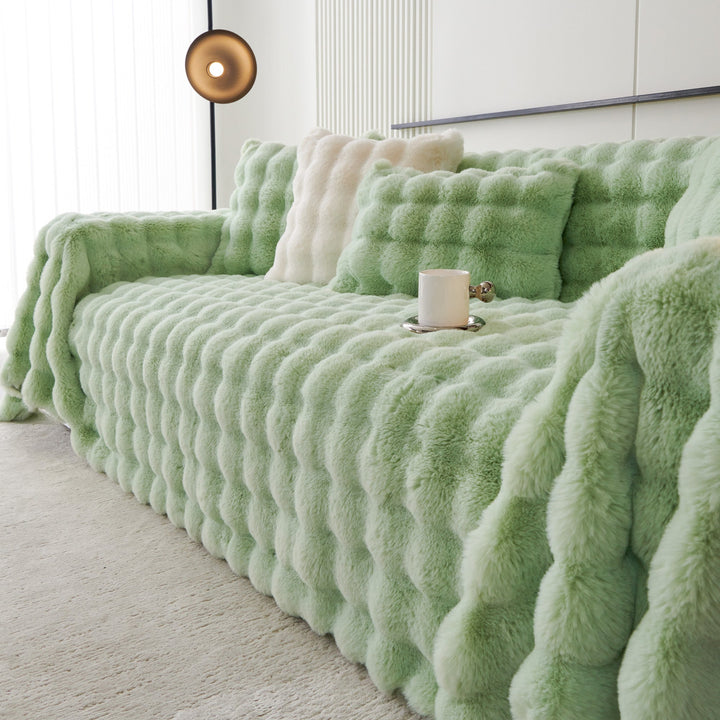 Luksus Ripple Faux Fur Sofa Deksel - Moderne, Stilig & Holdbar Sofa Beskyttelse | Skanto