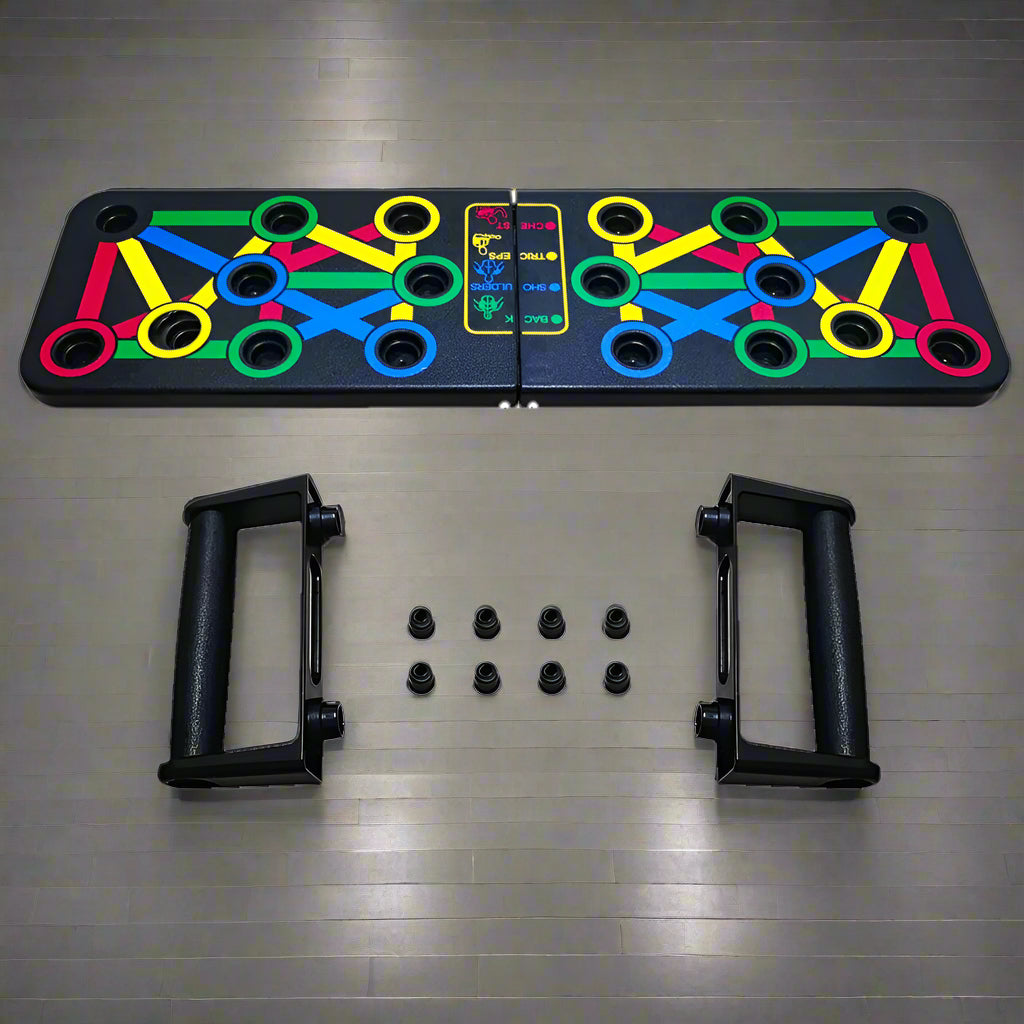 Skanto | 14-i-1 Push-Up Rack Board | Sklisikker, Bærbar Treningsutstyr for Hjemmetrening & Muskeltrening