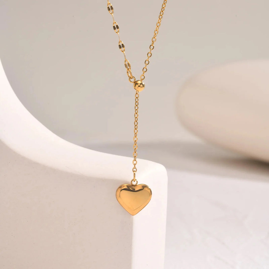 Skanto | 14k Delikat Kvinne Hjerte Dangle Halskjede