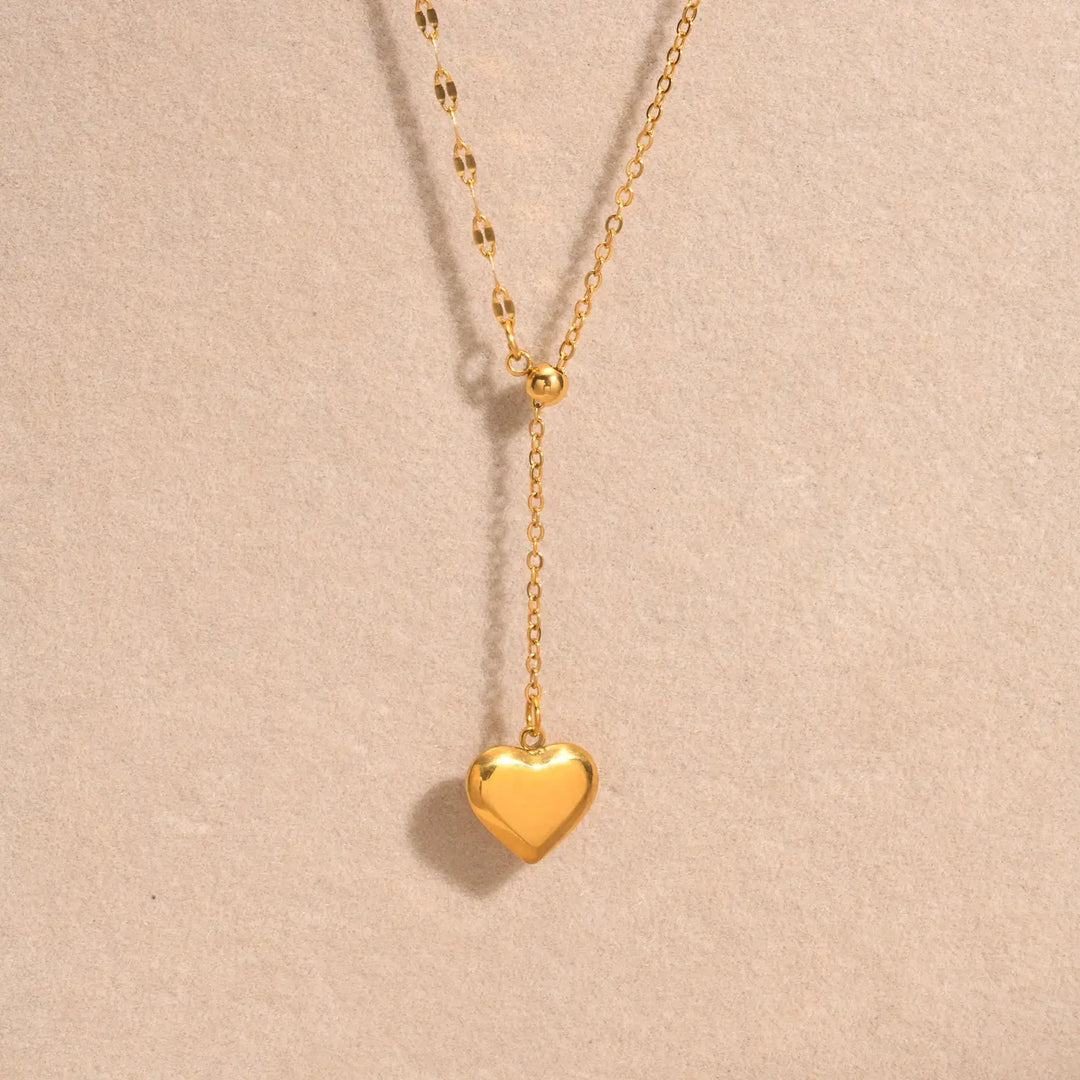 Skanto | 14k Delikat Kvinne Hjerte Dangle Halskjede