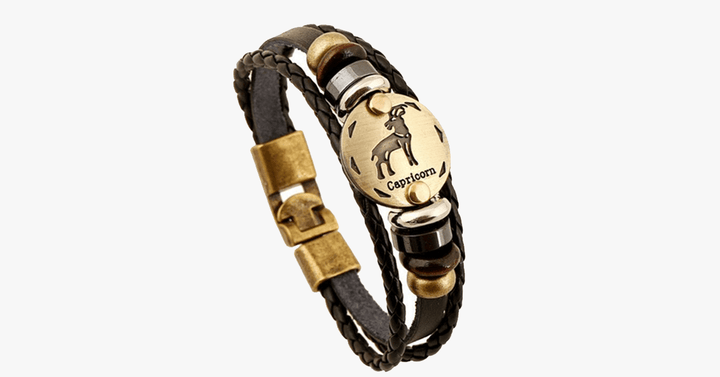 Skanto | Zodiac Armbånd - Gallstone Lær Armbånd - Tilgjengelig for alle stjernetegn
