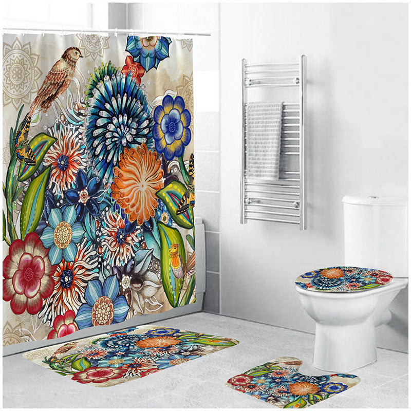 Kunstnerisk Floral Bade Dekor Sett Skanto