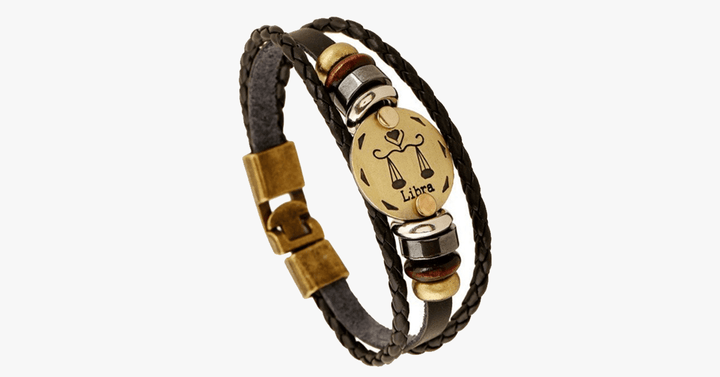 Skanto | Zodiac Armbånd - Gallstone Lær Armbånd - Tilgjengelig for alle stjernetegn