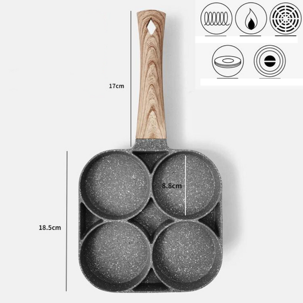 Skanto | QuickCook - Stekepanne med flere seksjoner og gjennomsiktig håndtak