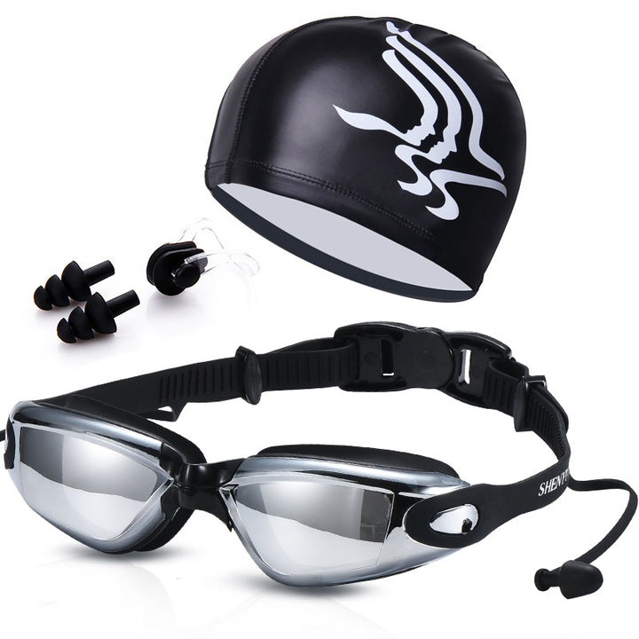 Svømme sett med komfort svømmebrille og trendy svømmehette Skanto