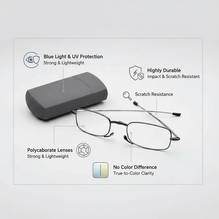 Faltbare Lesebrille – Tragbar mit Etui