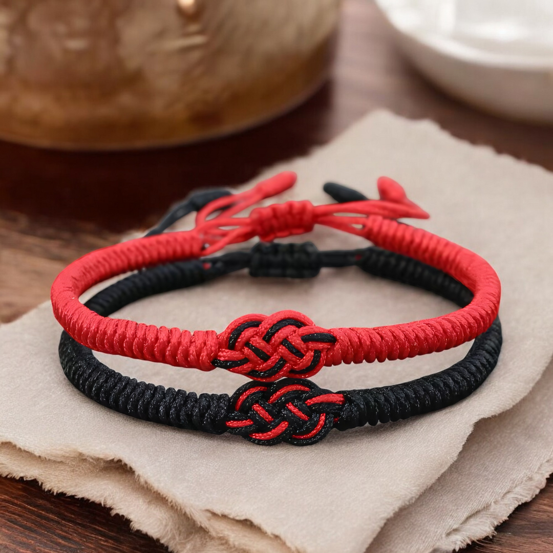 Skanto | Minimal Rød Tråd Av Skjebnen Pararmbånd
