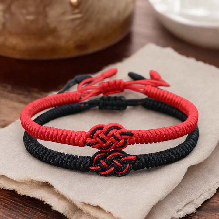 Skanto | Minimal Rød Tråd Av Skjebnen Pararmbånd