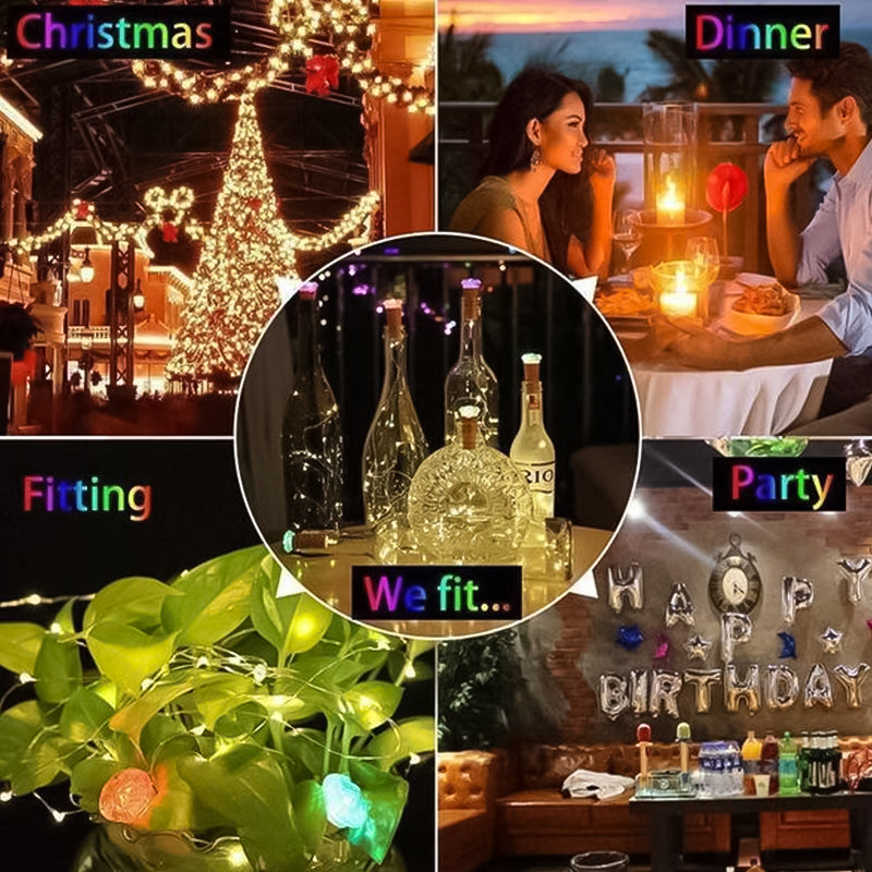 Skanto | LED Flaske Lys Kork Natt Lys DIY Dekor Gave