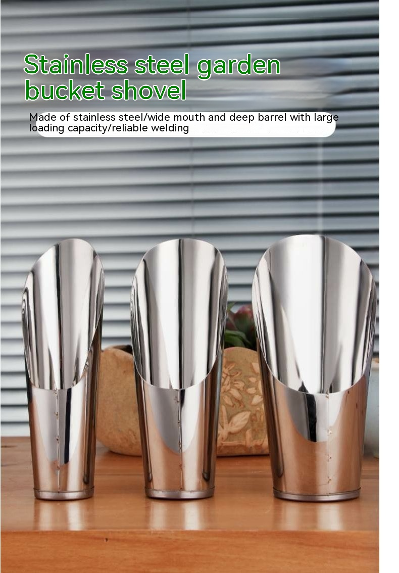 Skanto | Rustfritt Stål Scoop for Pottemuld – Robust Plantescoop for Hage og Balkong