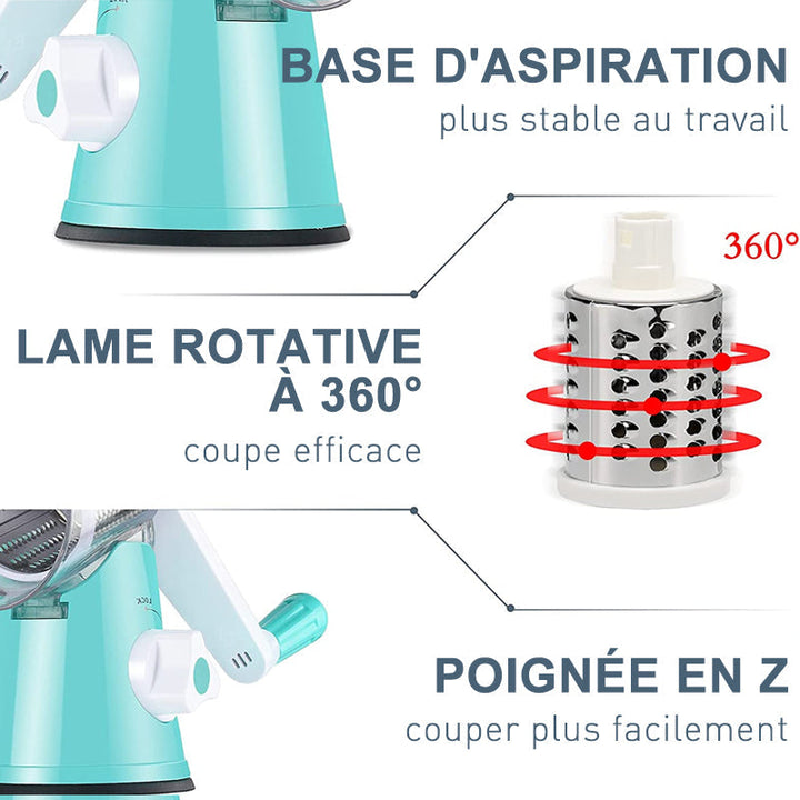 3-i-1 roterende ostekutter grønnsaks slicer | Skanto