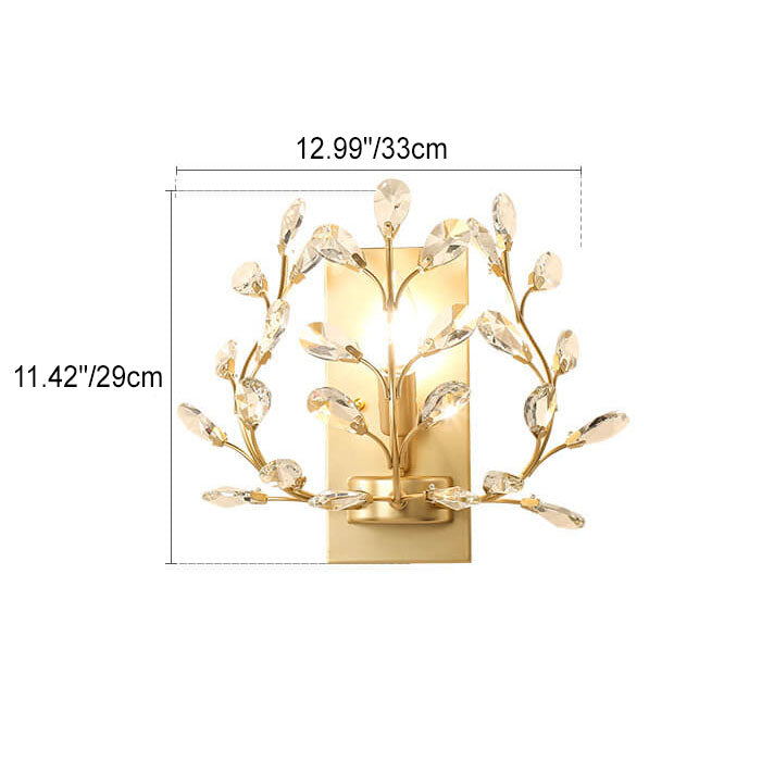 Skanto | Luminis Vegglampe | Luksus Krystall Design | Blad Motif | 1-Lyskilde & Moderne