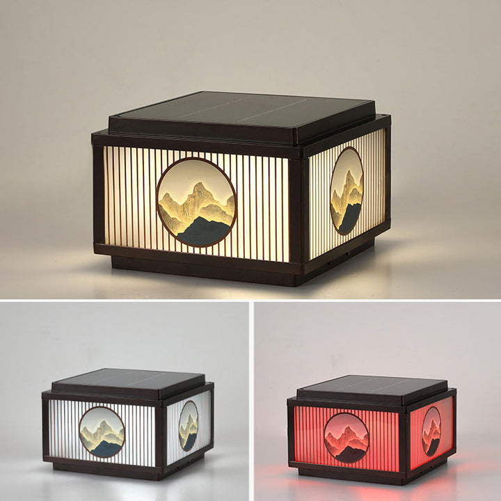 Moderne minimalistiske solvanntette firkantede aluminiums glass LED post hodelys for hage | Skanto