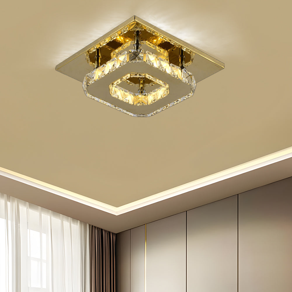 Moderne LED-Deckenleuchte med Kristalloptik