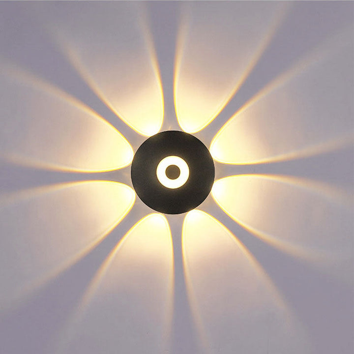 Moderne skandinavisk aluminium rund skjerm LED vegglampe for utendørs patio | Skanto