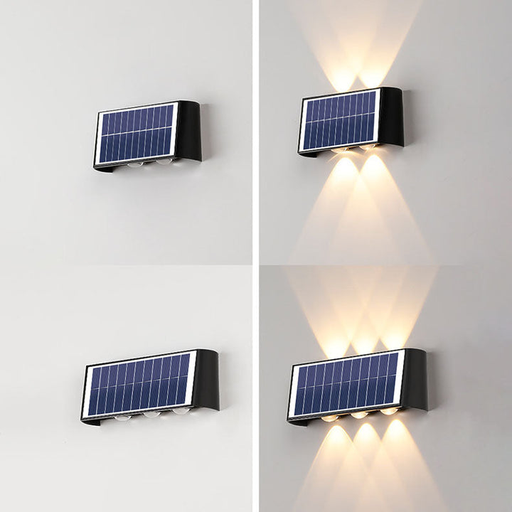 Skanto | Modern Simplicity Solarlampe Vanntett Rektangulær ABS PMMA LED Vegglampe For Utendørs Patio
