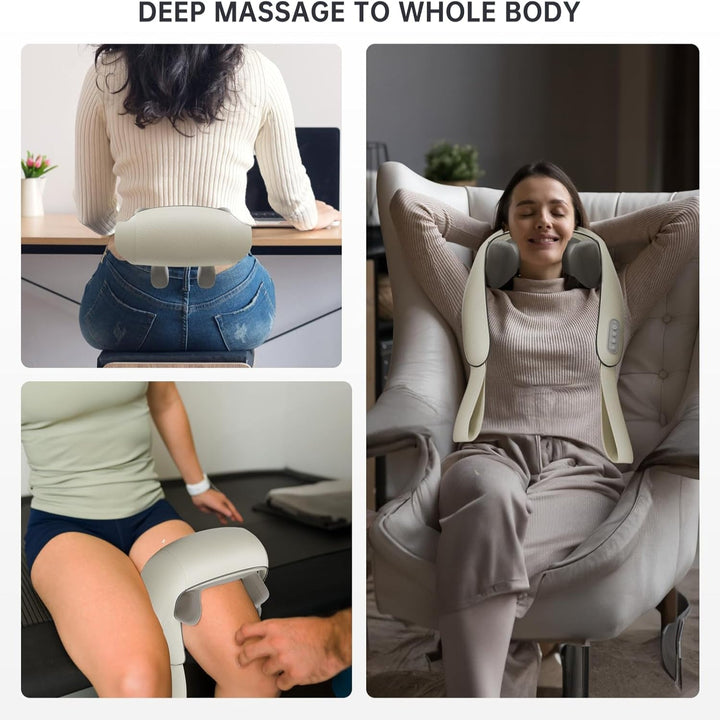 Skanto | Oppvarmet Massasje Stol med Rygg- og Nakkepute – Shiatsu Massasje for Total Komfort