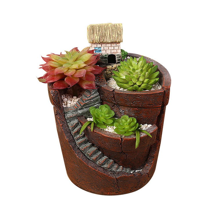 Skanto | Saftig dekorativ blomsterpotte for mini hage – Bonsai plantepotte for mikrolandskap og hage
