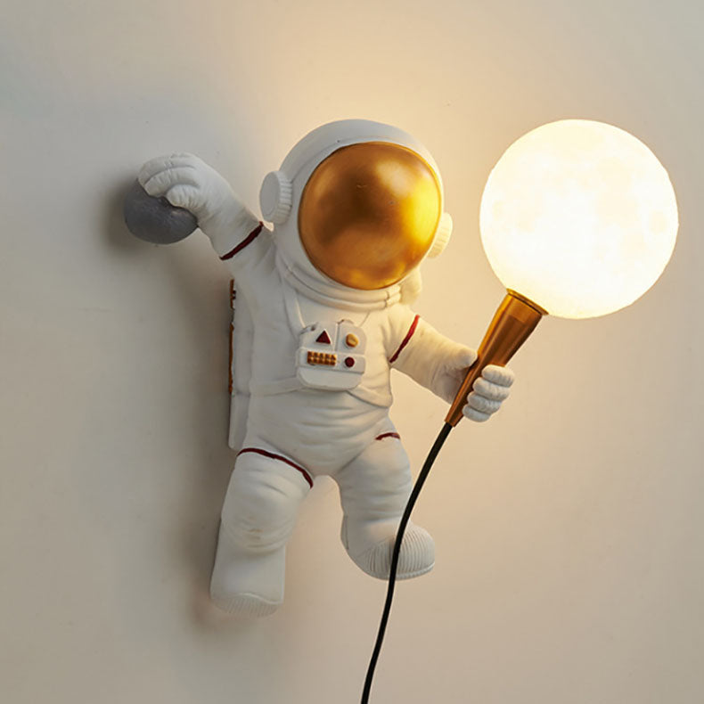 Skanto | Moderne Kreativ Tegneserie Astronaut Harpiks ABS 1-Lyskilde Vegglampe for Soverom
