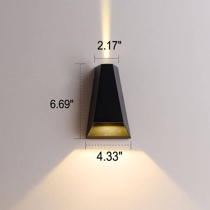 Moderne Kreativ Trapezform Opp og Ned Opplyst LED Utendørs Vegglampe | Skanto